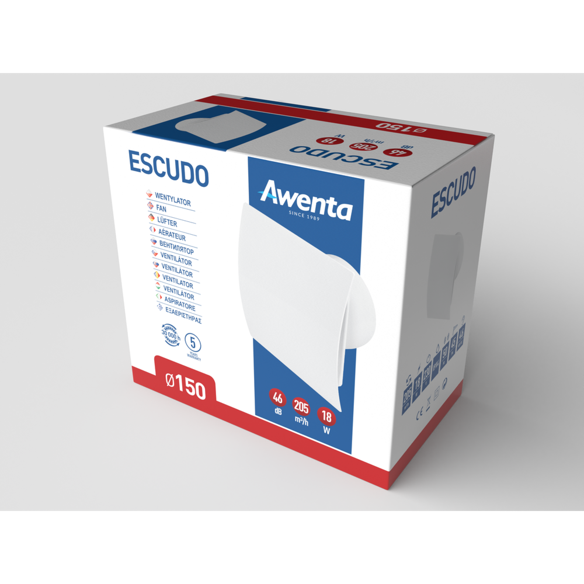Витяжний вентилятор AWENTA Escudo 150 (Білий)