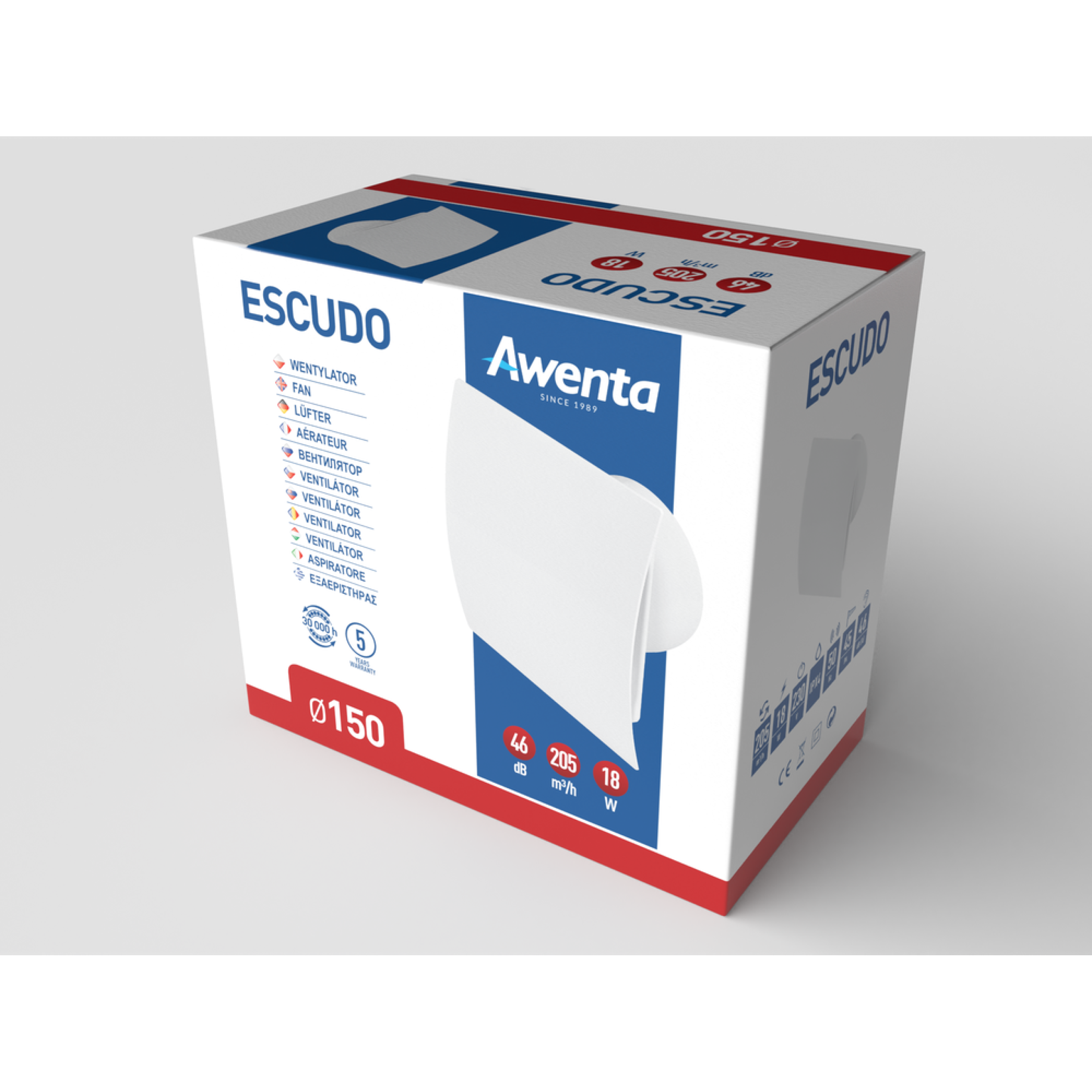 Витяжний вентилятор AWENTA Escudo 150 (Білий)
