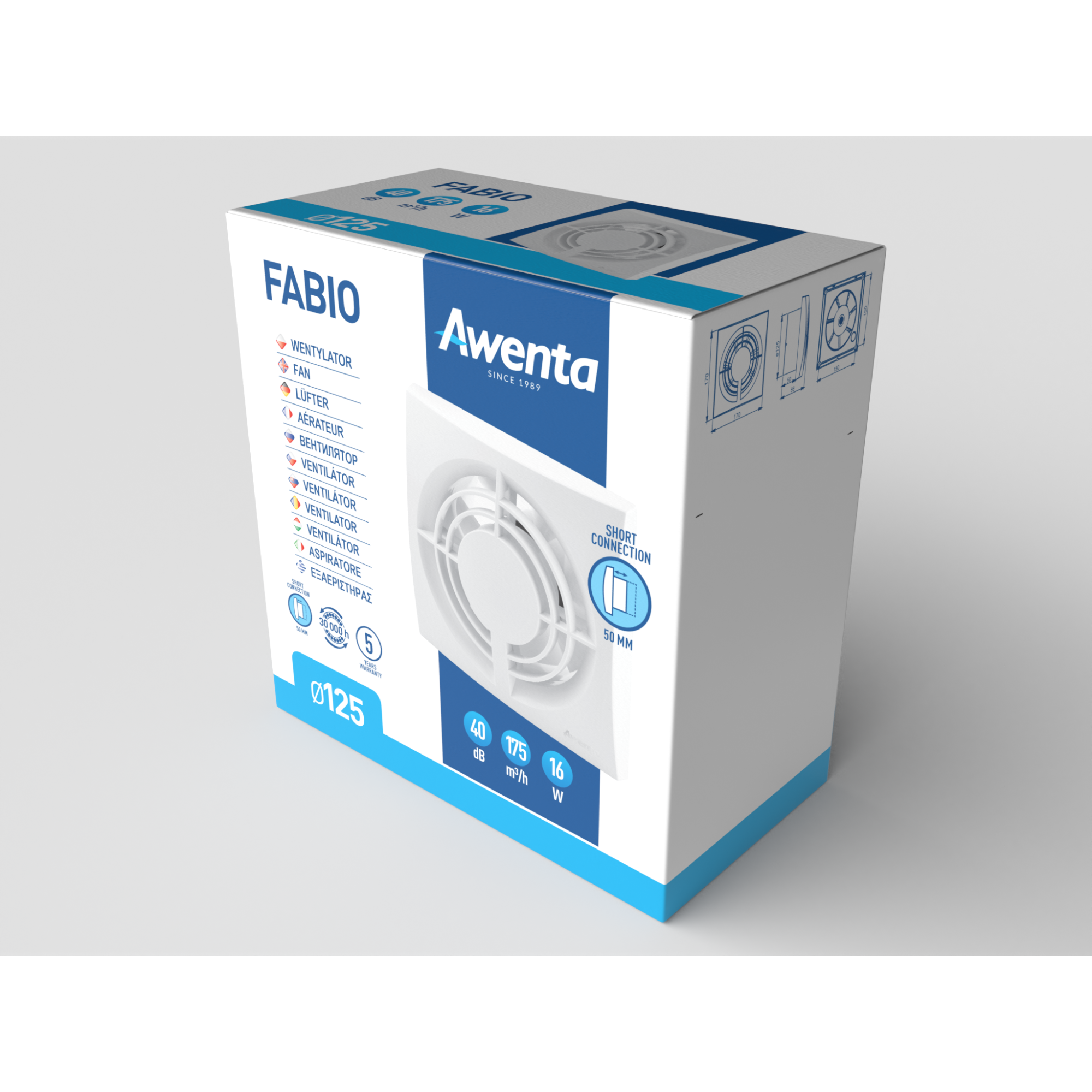 Витяжний вентилятор Awenta Fabio 125