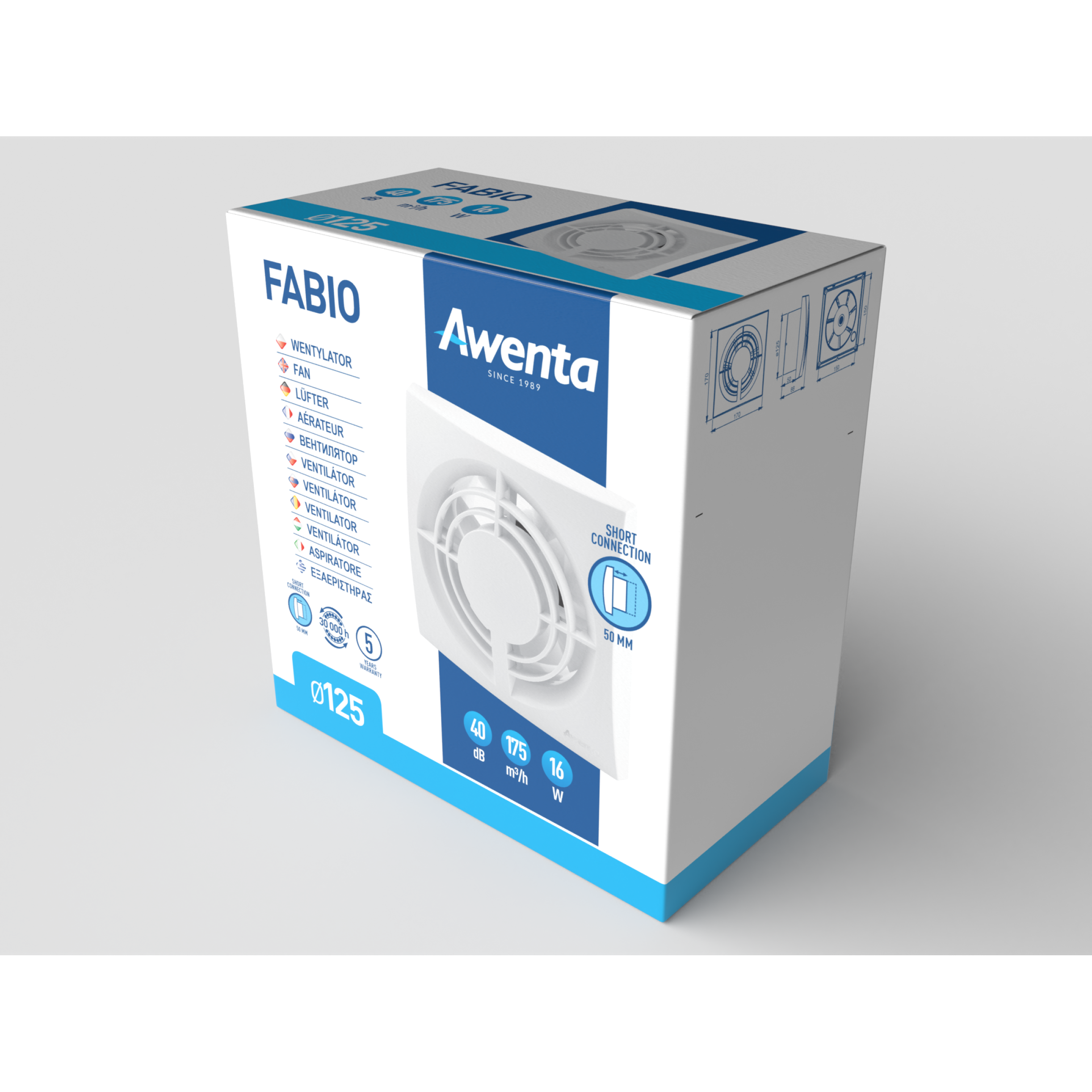 Витяжний вентилятор Awenta Fabio 125